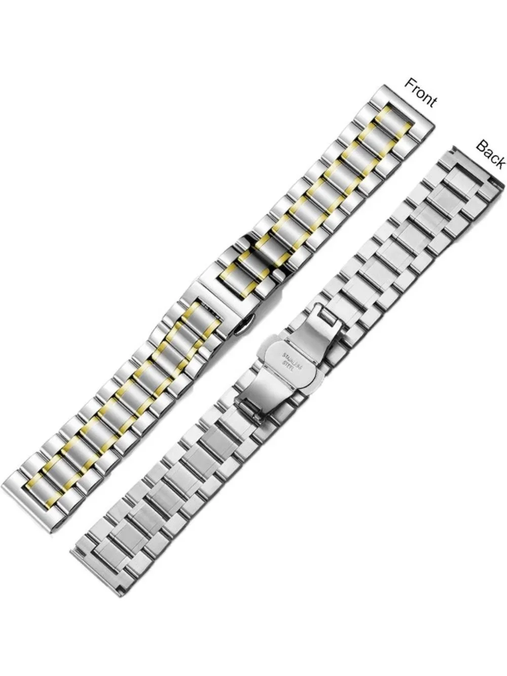 Universal Stainless Steel Watch Band - 14mm to 24mm Adjustable Metal Strap for
